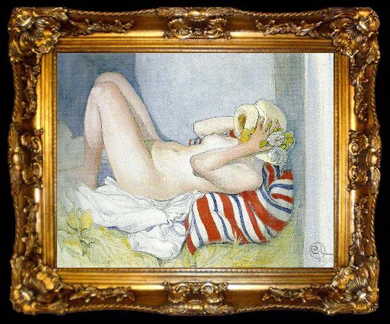 framed  Carl Larsson solbad, ta009-2